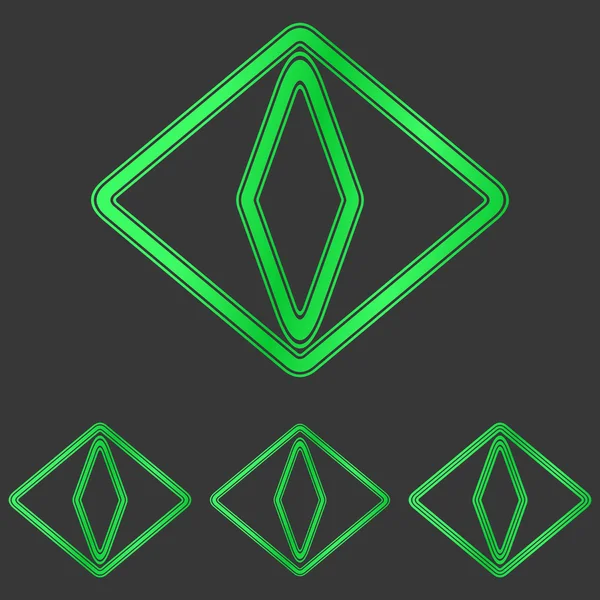 Grüne Katzenauge Logo Design Set — Stockvektor