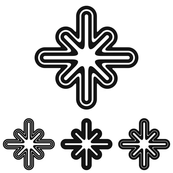 黒い線の神秘的なロゴ デザインを設定 — ストックベクタ