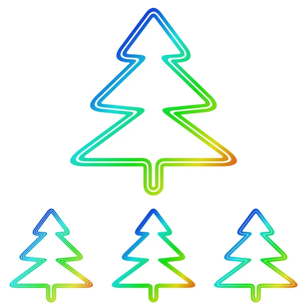 Conjunto de diseño de logotipo de árbol de pino arco iris — Vector de stock