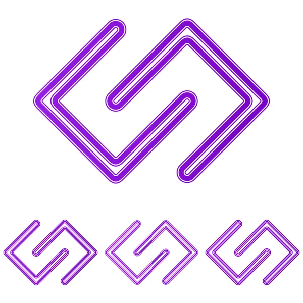 Mor çizgi bilim logo tasarım kümesi — Stok Vektör