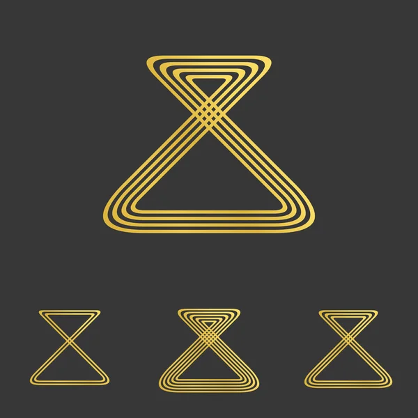 Set altın satır döngü logo tasarımı — Stok Vektör