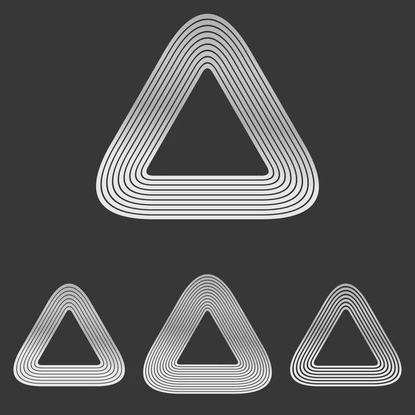Ασημένια γραμμή τρίγωνο λογότυπο σύνολο σχεδίασης — Διανυσματικό Αρχείο
