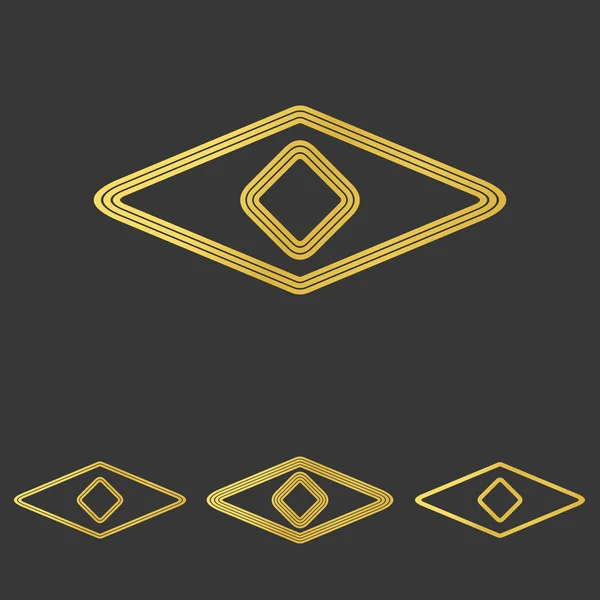 Goldene Linie Auge Logo Design Set — Stockvektor