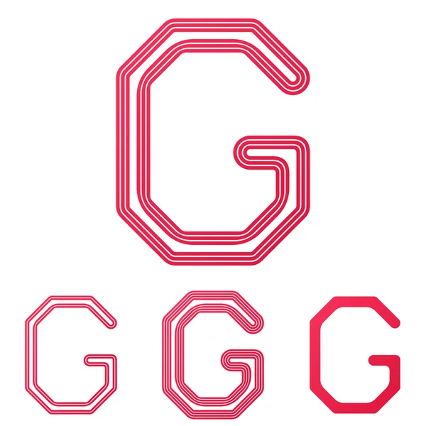 Línea carmesí g logo diseño conjunto — Archivo Imágenes Vectoriales