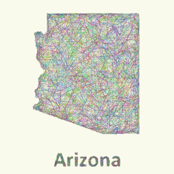 Arizona line art mappa — Vettoriale Stock