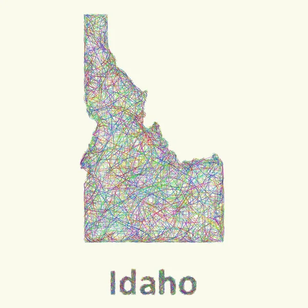 爱达荷州线艺术地图 — 图库矢量图片