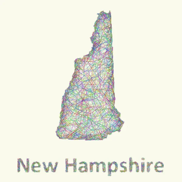 Mapa de arte de línea de New Hampshire — Vector de stock