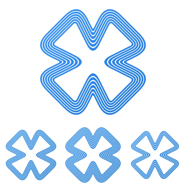 Conjunto de diseño de logotipo de línea azul — Vector de stock