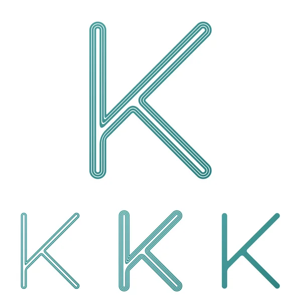 ティール手紙 k ロゴ デザイン セット — ストックベクタ