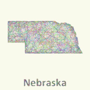 Nebraska çizgi sanat Haritası