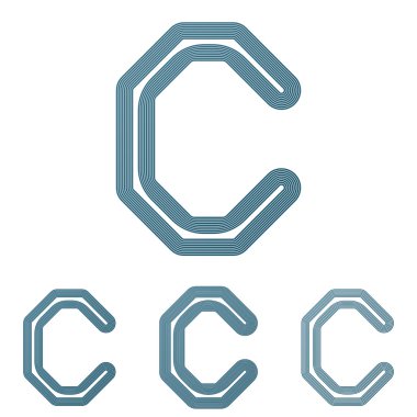 Renkli c logo tasarım kümesi