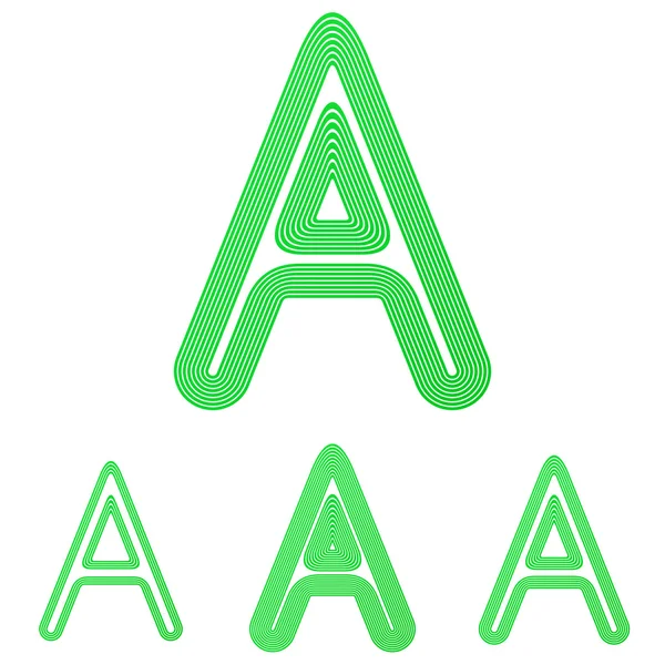 Green letter a logo design set — Stock Vector