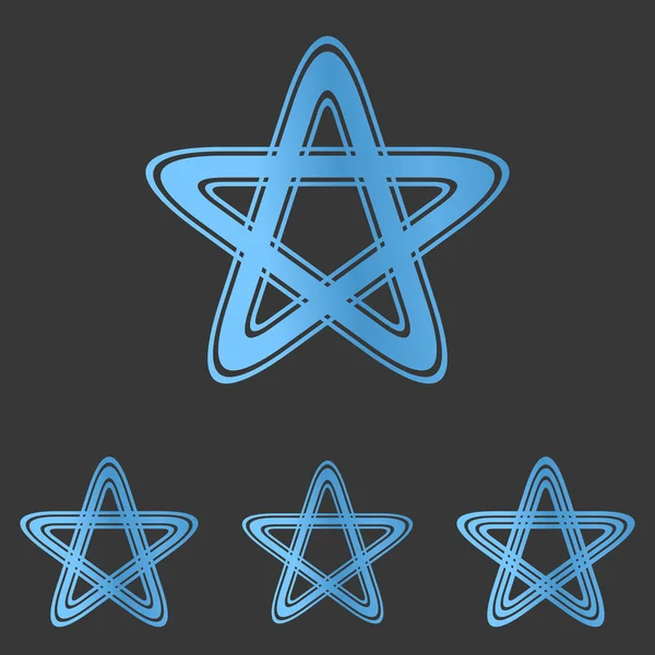 Blue star logo design set — Stock Vector