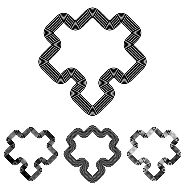 Linie Puzzle Logo Design Set — Stockvektor