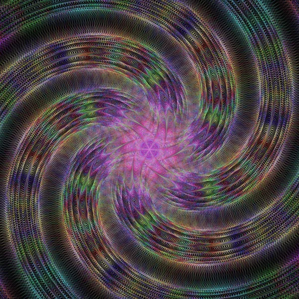 Astratto disegno a spirale frattale colorato lucido — Vettoriale Stock