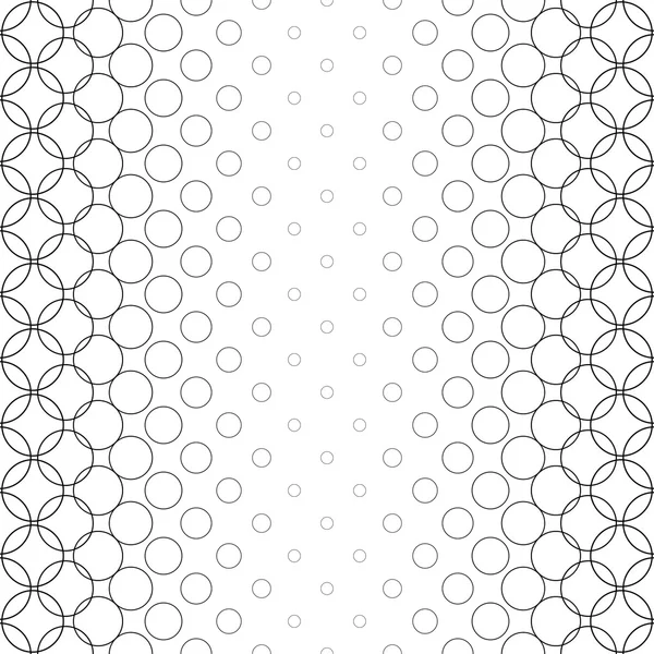 Seamless black white vector circle pattern design — Stock Vector