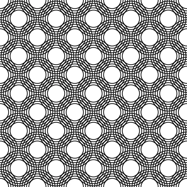 원활한 검은색과 흰색 원형 패턴 배경 — 스톡 벡터