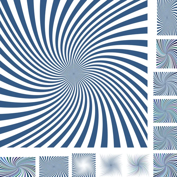 Set sfondo spirale blu — Vettoriale Stock