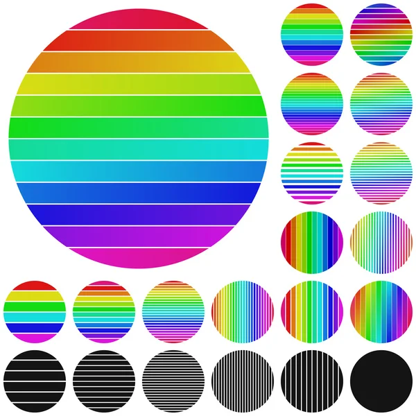 Set of rainbow circle logo icons — Stock Vector