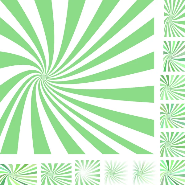Conjunto de fondo espiral verde blanco — Vector de stock