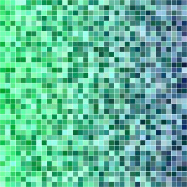 Yeşil mavi kare mozaik vektör arka plan tasarımı