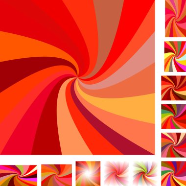 Red spiral background set clipart