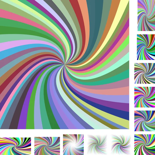 Mehrfarbige Spirale Hintergrund Set — Stockvektor