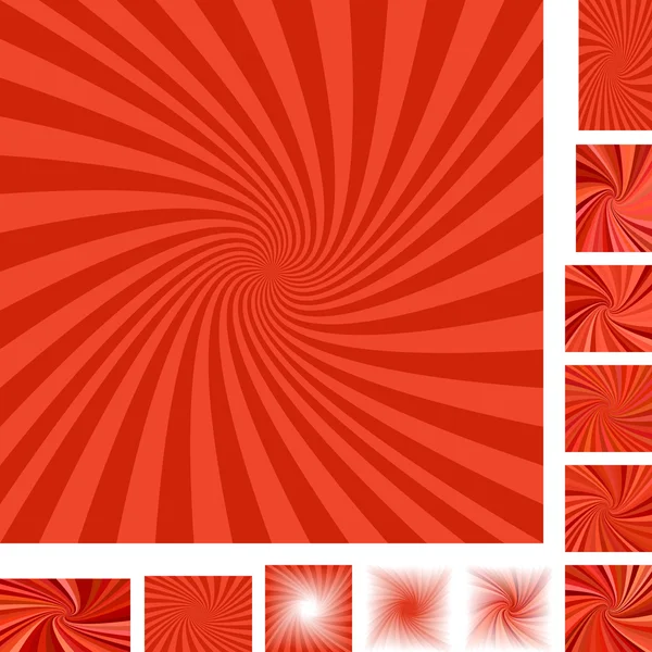 Ensemble de fond spirale rouge — Image vectorielle