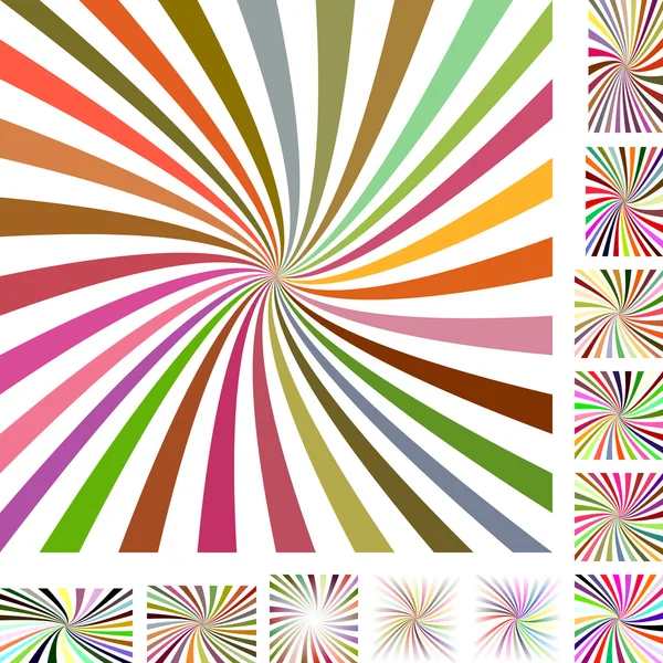 Ensemble de fond spirale blanc coloré — Image vectorielle