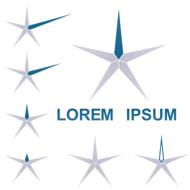 İnce yıldız logo vektör set