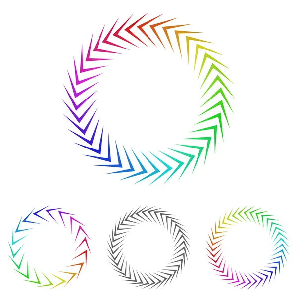 Conjunto de vetor de logotipo de ciclo colorido redondo — Vetor de Stock
