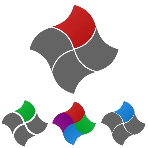 Conjunto de diseño de vector de logotipo cuadrado curvado — Archivo Imágenes Vectoriales