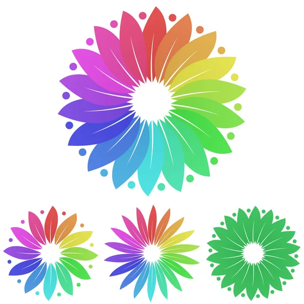 Flor logo vector conjunto — Archivo Imágenes Vectoriales