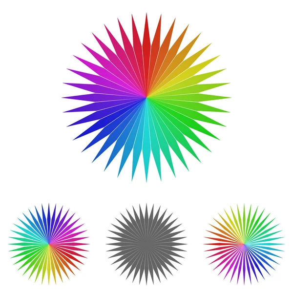 Rainbow sun-logotypen vektor designuppsättning — Stock vektor