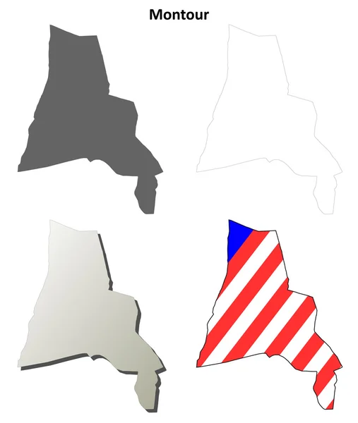 蒙图尔县，宾夕法尼亚州大纲设置的地图 — 图库矢量图片