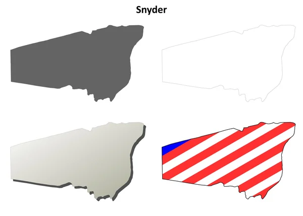 斯奈德县，宾夕法尼亚州大纲设置的地图 — 图库矢量图片