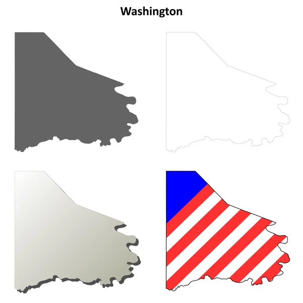 Conjunto de mapas del Condado de Washington, Pensilvania — Archivo Imágenes Vectoriales