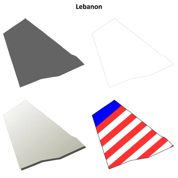 Condado de Lebanon, Pensilvania esquema mapa conjunto — Archivo Imágenes Vectoriales