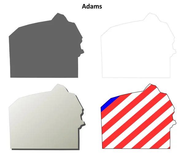 Adams County, Pennsylvania delineare la mappa set — Vettoriale Stock