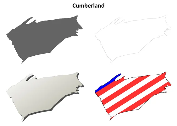 坎伯兰县，宾夕法尼亚州大纲设置的地图 — 图库矢量图片
