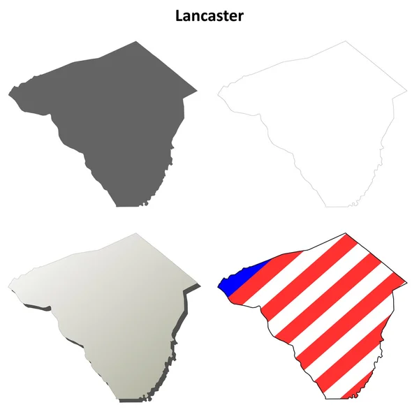 Mapa do Concelho de Lancaster, Pensilvânia — Vetor de Stock