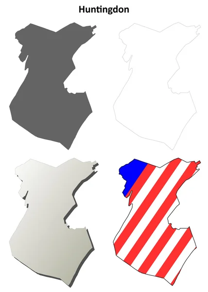 Huntingdon County, Pennsylvania delineare la mappa — Vettoriale Stock