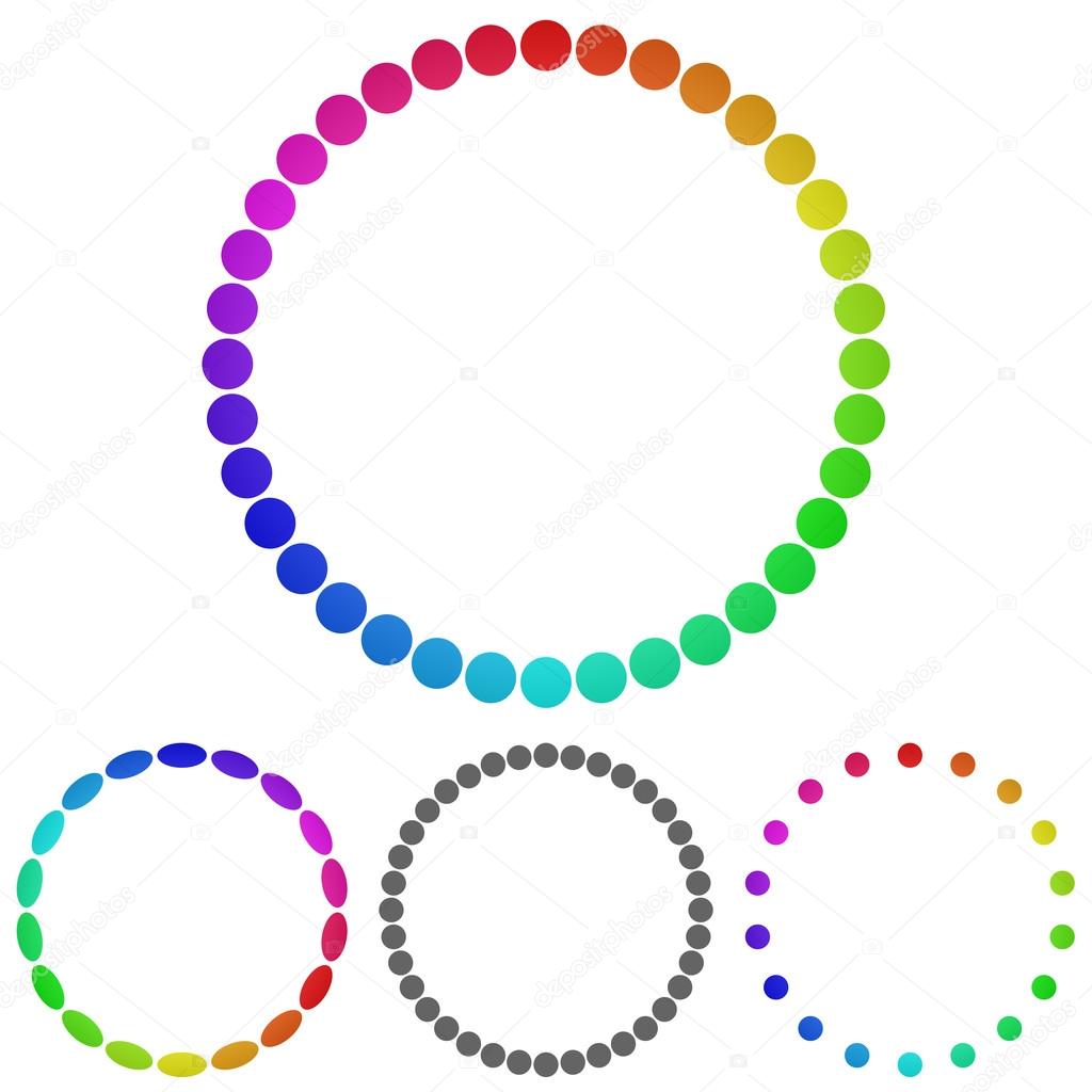 Rainbow circle logo vector. Circle icon symbol design template set for ring, wheel concepts.