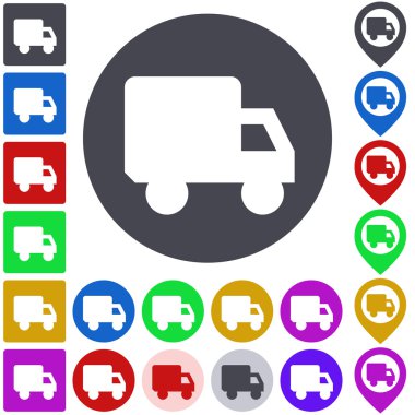 Kamyon simgesi, düğme, sembol seti