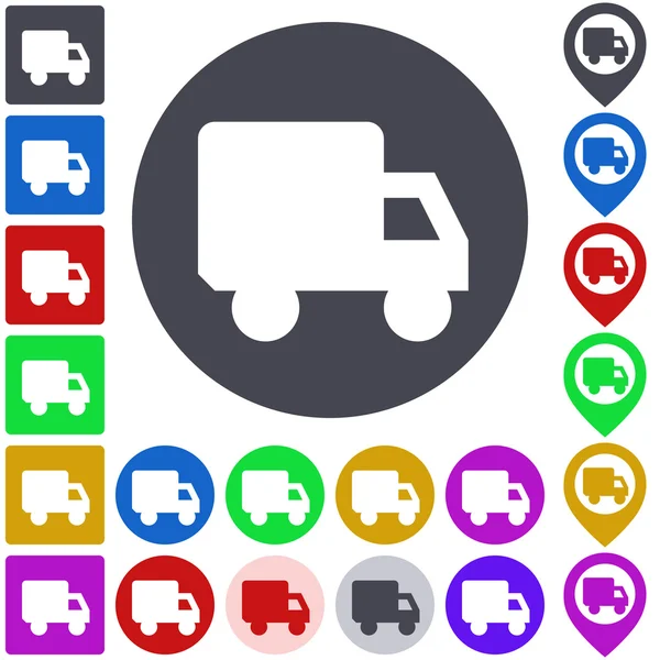 Kamyon simgesi, düğme, sembol seti