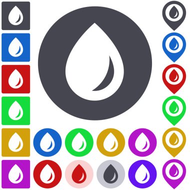 Su simgesi, düğme, sembol seti