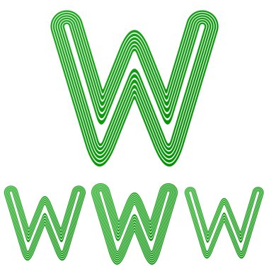 Yeşil hat w logo tasarım kümesi