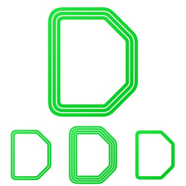 Yeşil harfi d logo tasarım kümesi