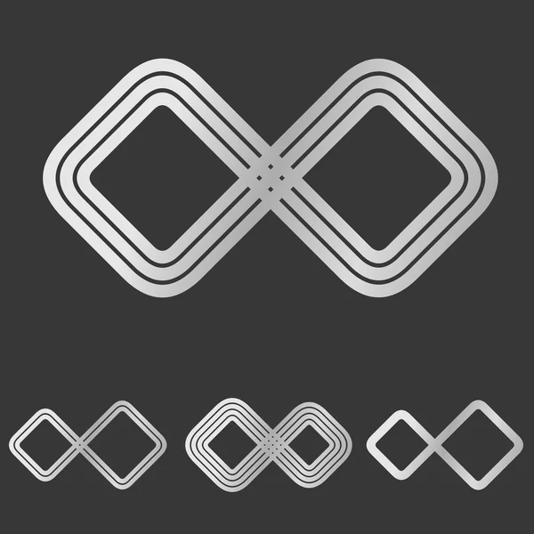 Silberne Linie infinity logo design set — Stockvektor