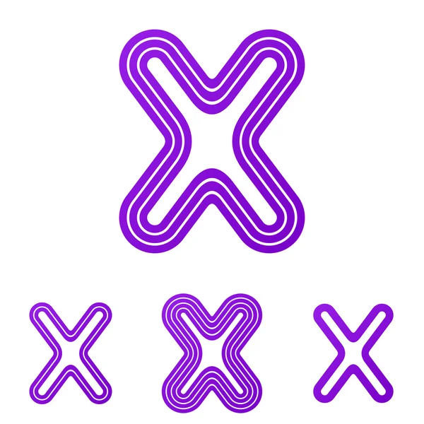 Logo tasarım kümesi x mor çizgi — Stok Vektör
